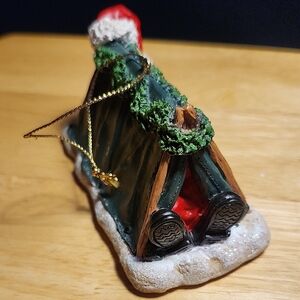 Camping Santa (Sleeping In Green Tent) Holiday Ornament